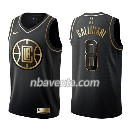 Camiseta Hombre Los Angeles Clippers Danilo Gallinari 8 Nike Negro Golden Edition Swingman Camiseta Hombre Los Angeles Clippers Danilo Gallinari 8 Nike Negro Golden Edition Swingman